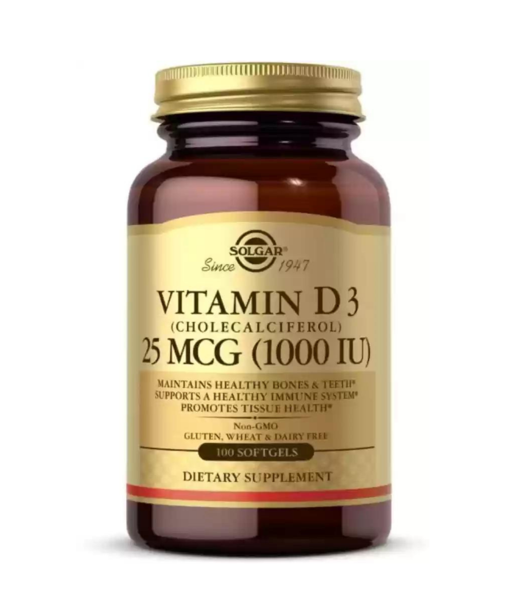 Solgar Vitamin D3 1000 IU (25 µg) capsules