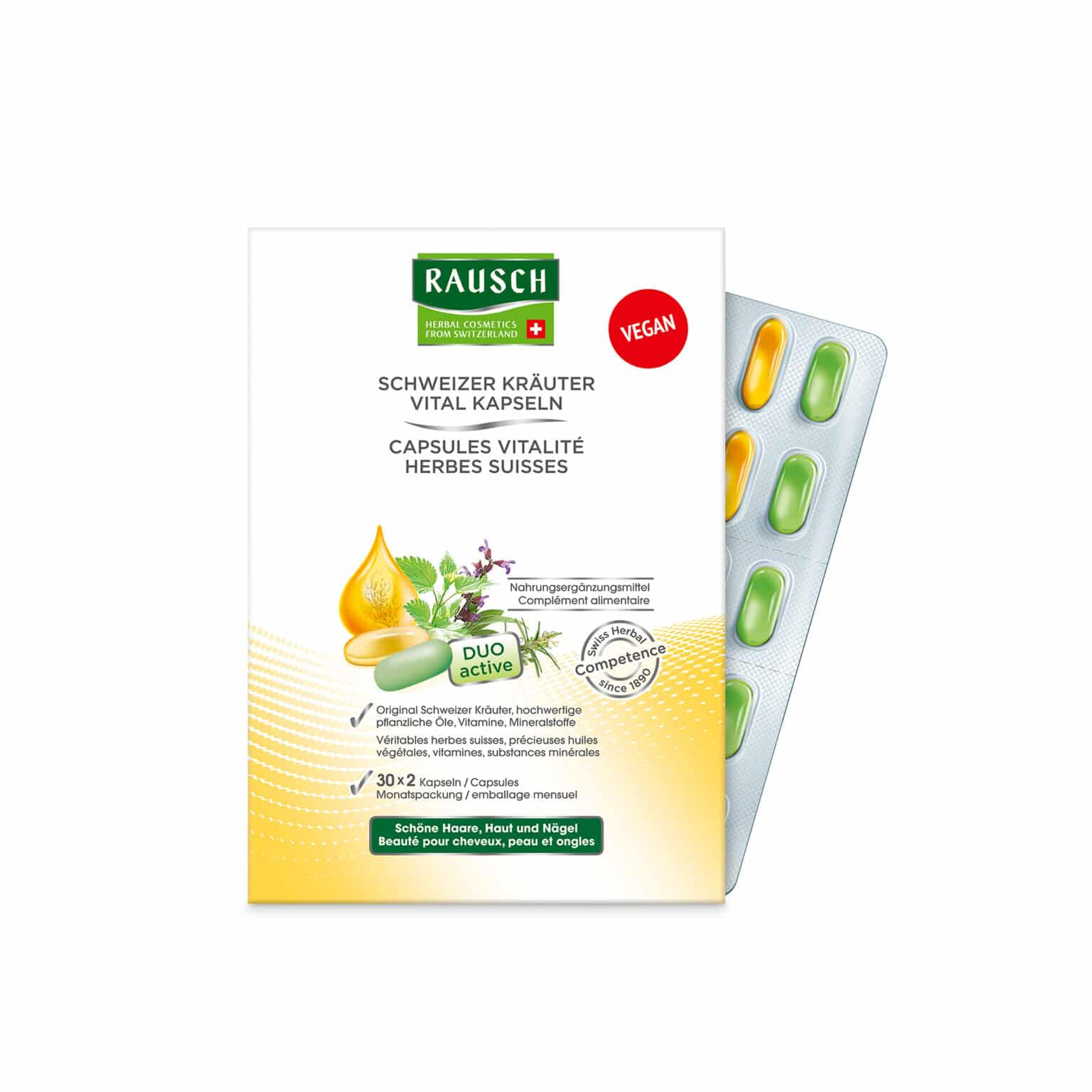Rausch Swiss Herbal Vitality Capsules 30 x 2 Caps