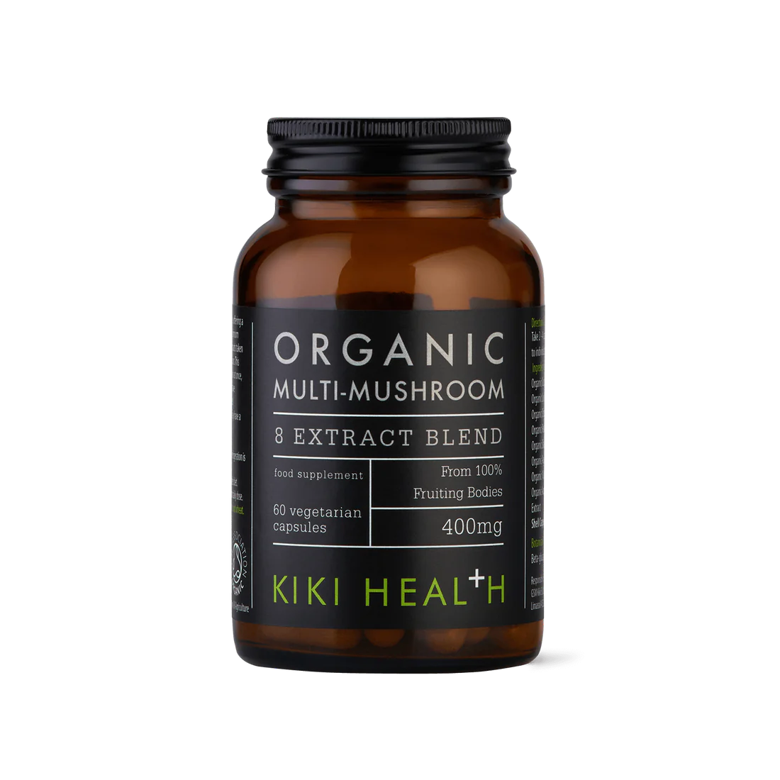 Kiki Health Organic Mushroom Extract 8 Multi Blend Vegicaps-60 vegicaps
