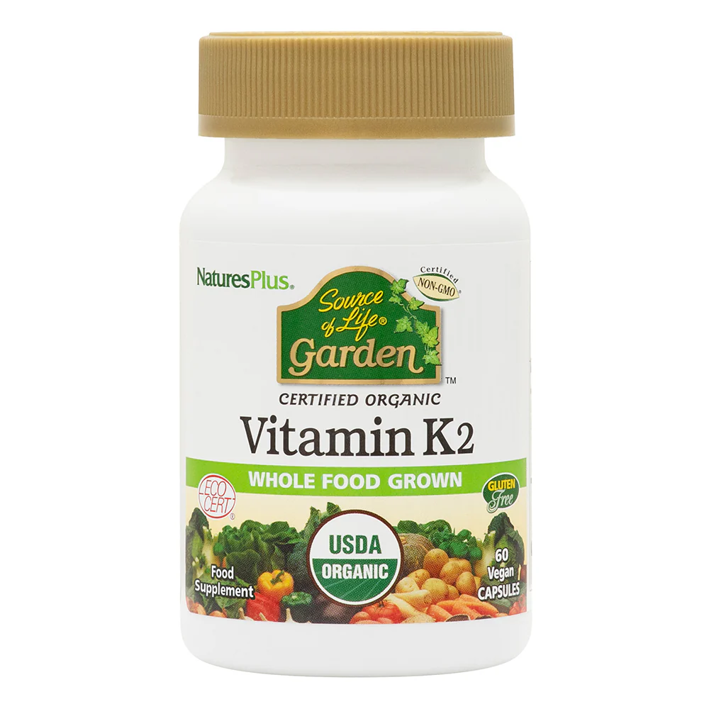 Natures Plus Source of Life® Garden Vitamin K2 – 120 mcg, 60 Capsules