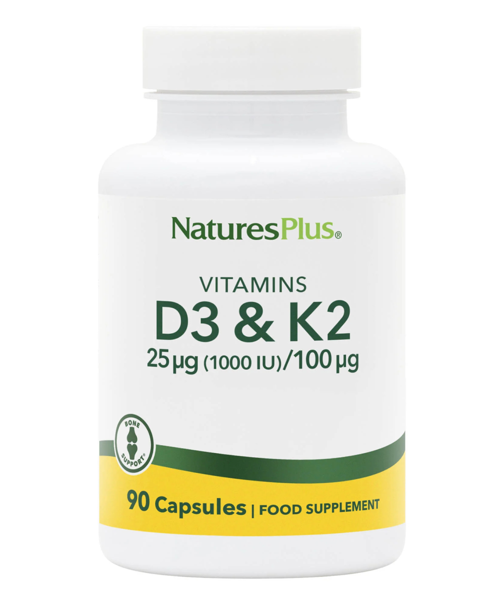 NaturePlus Vitamin D3 1000 IU/Vitamin K2 100 mcg Capsules