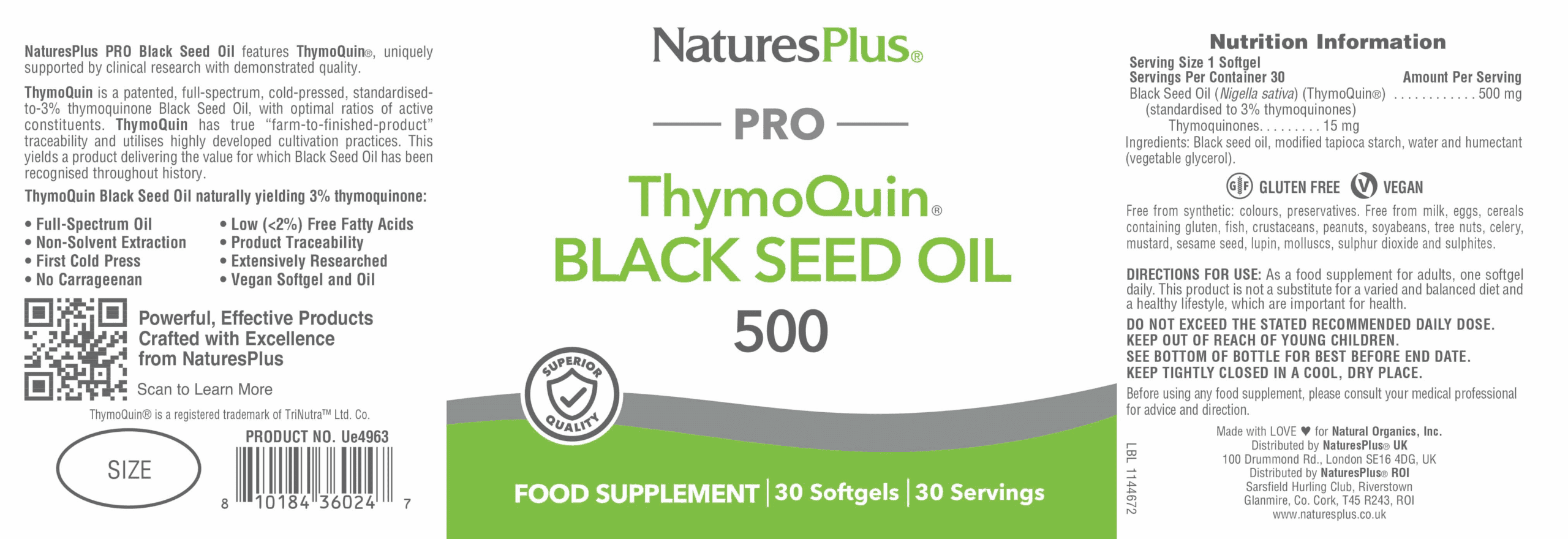 NaturesPlus PRO ThymoQuin Black Seed Oil - Image 4