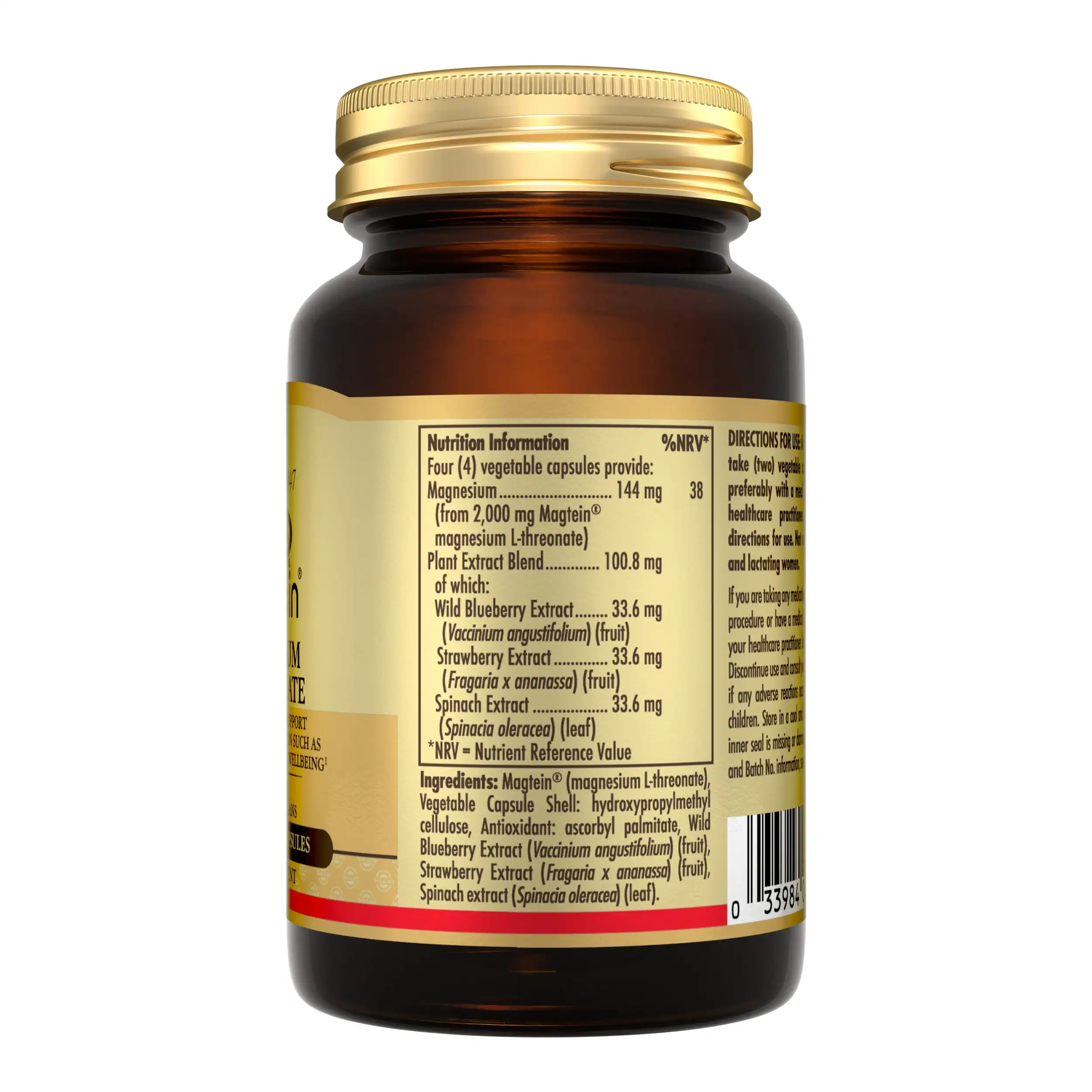 Solgar Magnesium L-Threonate with Magtein® – 60 Capsules - Image 2