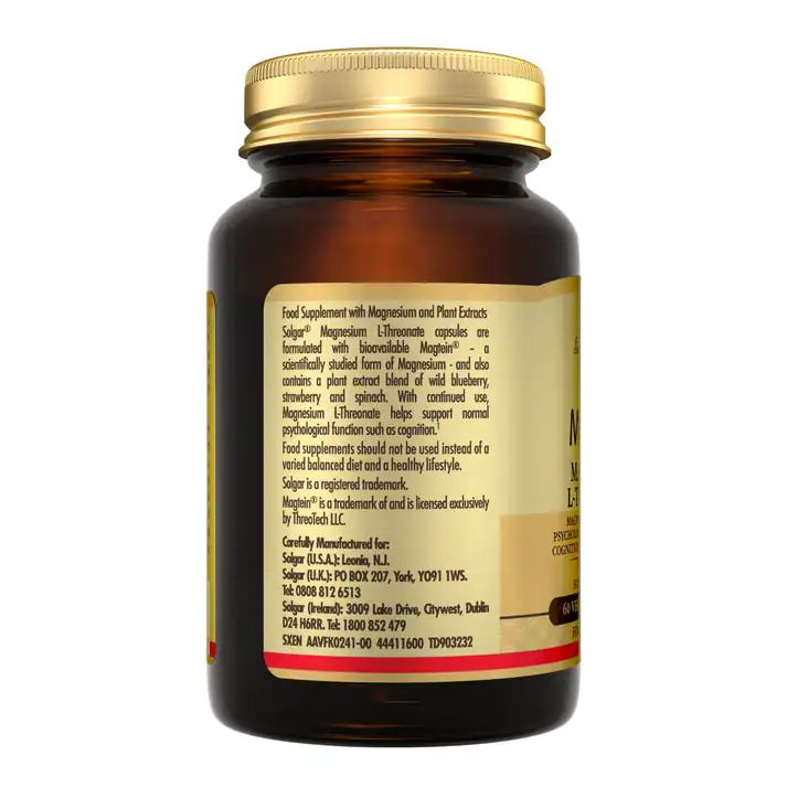 Solgar Magnesium L-Threonate with Magtein® – 60 Capsules - Image 3